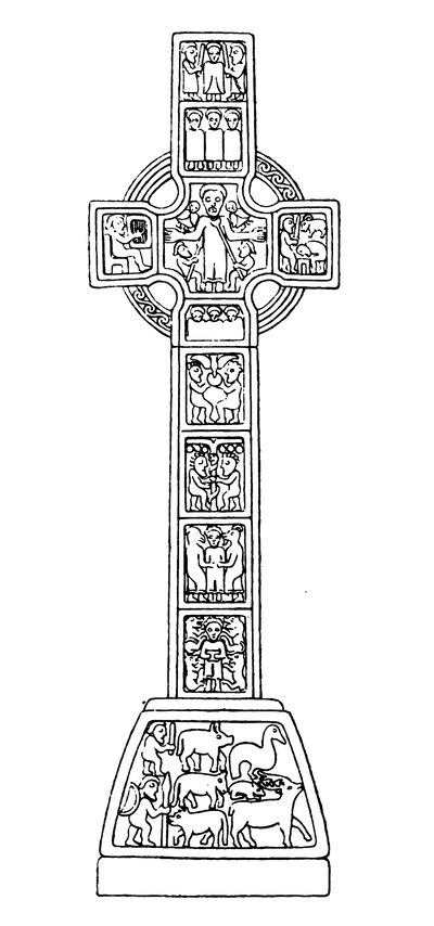 A picture of a Celtic Cross, a cross with a circle behind the intersection, as a Christian symbol
