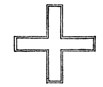 An image of a Greek Cross, with horizontal and vertical beams the same length, as a Christian Symbol