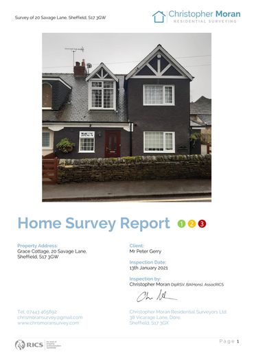Level 2 Survey, Level 3 Survey, Building Survey, Sheffield, Homebuyers Survey, Dronfield independent