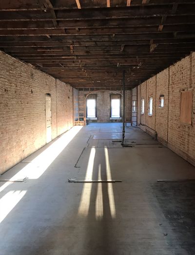 Commercial interior strip-out 
• Walls,Ceilings, Flooring removed , Plumbing , Electrical removed.