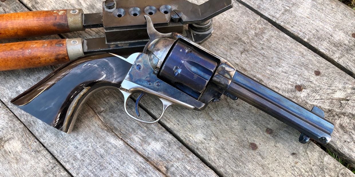 Buffalo horn streaked grips for 1873 SAA colt and clones mated beautifully to the revolver frame