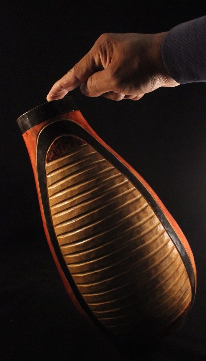 Grooves on a Guiro Percussion Instrument.