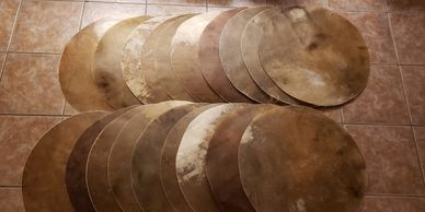 Bongos, Congas, and Bata skins available. Various sizes, excellent quality.