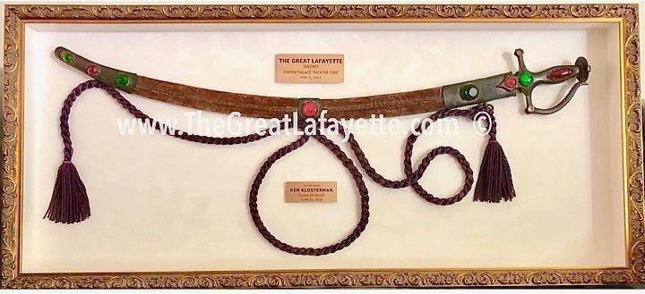 The Great Lafayette's Sword. Famously causing the mistaken identity of The Great Lafayette in death