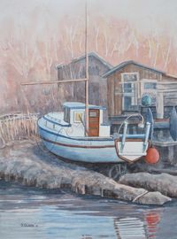fishing boat deas slough painting