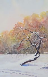 Spanish Banks in snow painting
