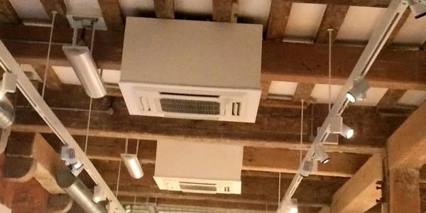 Air conditioners placed beneath the ceiling