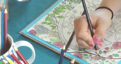 Minne-Mural™ Coloring Art Poster 
 Ageless  designs by artist Cindy Kolling.  Let's all Color!