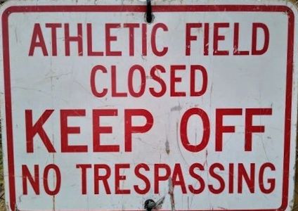 County Park Field Closure Sign