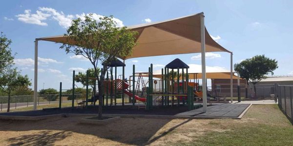 Sun awning for playground.