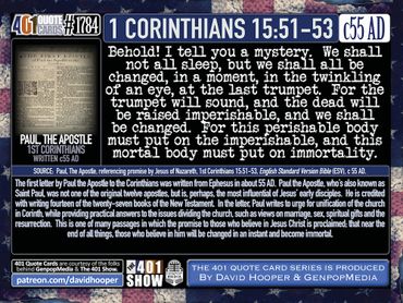 1 Corinthians 15:51-53. Behold, I tell you a mystery. We shall not all sleep, but we shall all be ..