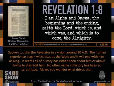 Revelation 1:8 I am Alpha and Omega, the beginning and the ending, saith the Lord, which is ...