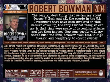 Robert Bowman. Nuclear Engineer. 9/11. 401 Quote: ... even that is high treason and conspiracy to ..