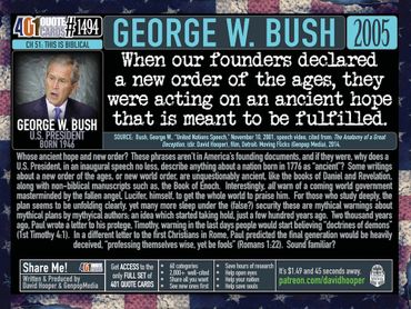 George Bush Jr. Quote at 2nd Inauguration: When our founders declared a new order of the ages ...
