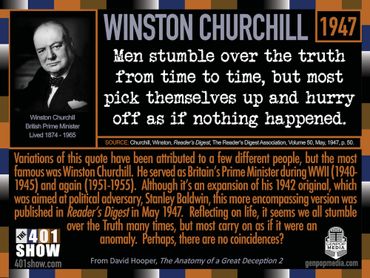 Winston Churchill Quote: Men stumble over the truth from time to time, but most pick themselves up