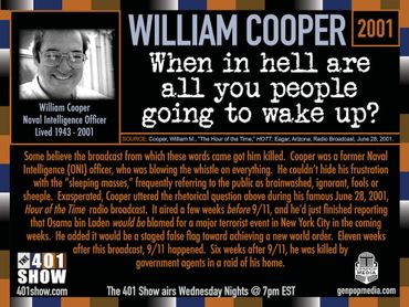 William Bill Milton Cooper Quote: When in hell are all you people going to wake up.  401 Quote Cards