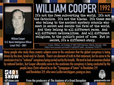 Bill Cooper Quote: It's not the Jews sabotaging the world. It's not the Catholics. It's not the ..