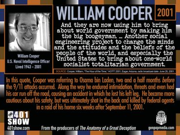 Bill Cooper Quote about using Osama bin Laden to bring about a New World Order. 2001 Quote.