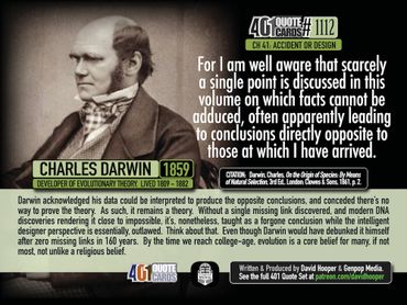 Charles Darwin: For I am well aware that scarcely a single point (Evolution is just a theory). 1859.