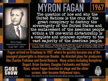 Myron Fagan quote: The United Nations is the crux of the great conspiracy - for enslavement.