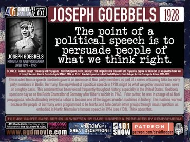 Joseph Goebbels Quote: The point of a political speech is to persuade people of what we think right.