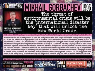 Mikhail Gorbachev Quote: The threat of environmental crisis will be the "international disaster key"