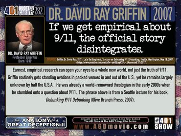 David Ray Griffin. If we get empirical about 9/11 the official story disintegrates. 401 Quotes