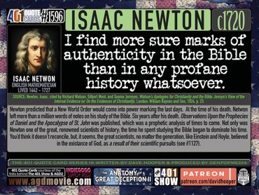 Isaac Newton Quote: I find more sure marks of authenticity in the Bible than in any profane history