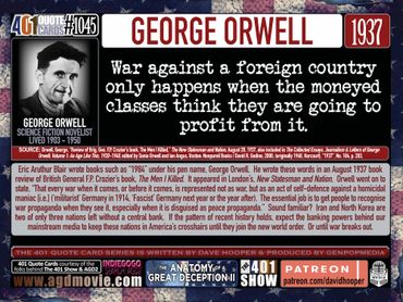 George Orwell Quote: War against another foreign country only happens when the moneyed classes ...