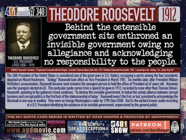 Teddy Roosevelt Quote: Behind the ostensible government sits enthroned an invisible government ...