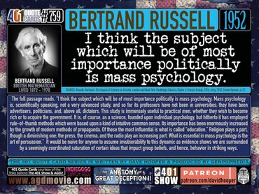 Bertrand Russell Quote: I think the subject which will be of most importance politically is mass ...