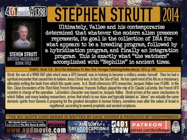 Stephen Strutt Quote: Vallee and his experiments determined that whatever the modern alien presence