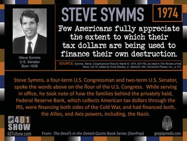 Steve Symms Quote. Few Americans fully appreciate the extent to which their tax dollars are being ..
