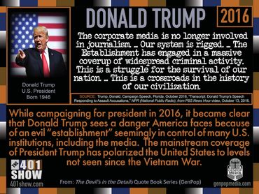 Donald Trump Quote on a compromised media: The corporate media is no longer involved in journalism.