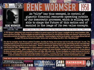 Rene Wormser Quote: An elite has thus emerged, in control of gigantic financial resources ...