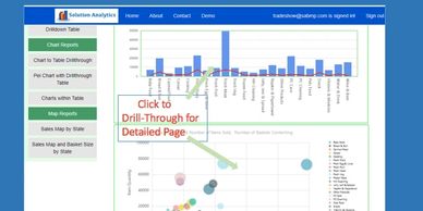 Bar Chart and Bubble Chart showing purchases in category