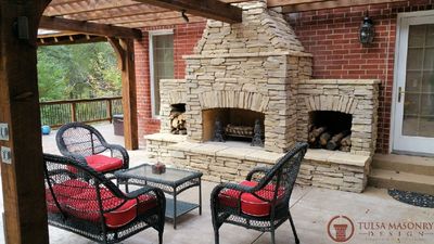 Outdoor fireplace in South Tulsa, Oklahoma