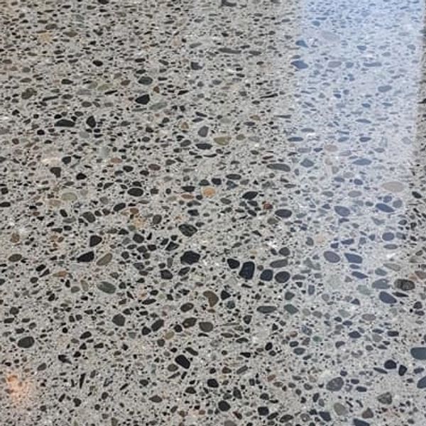 Sealed concrete floor after being polished