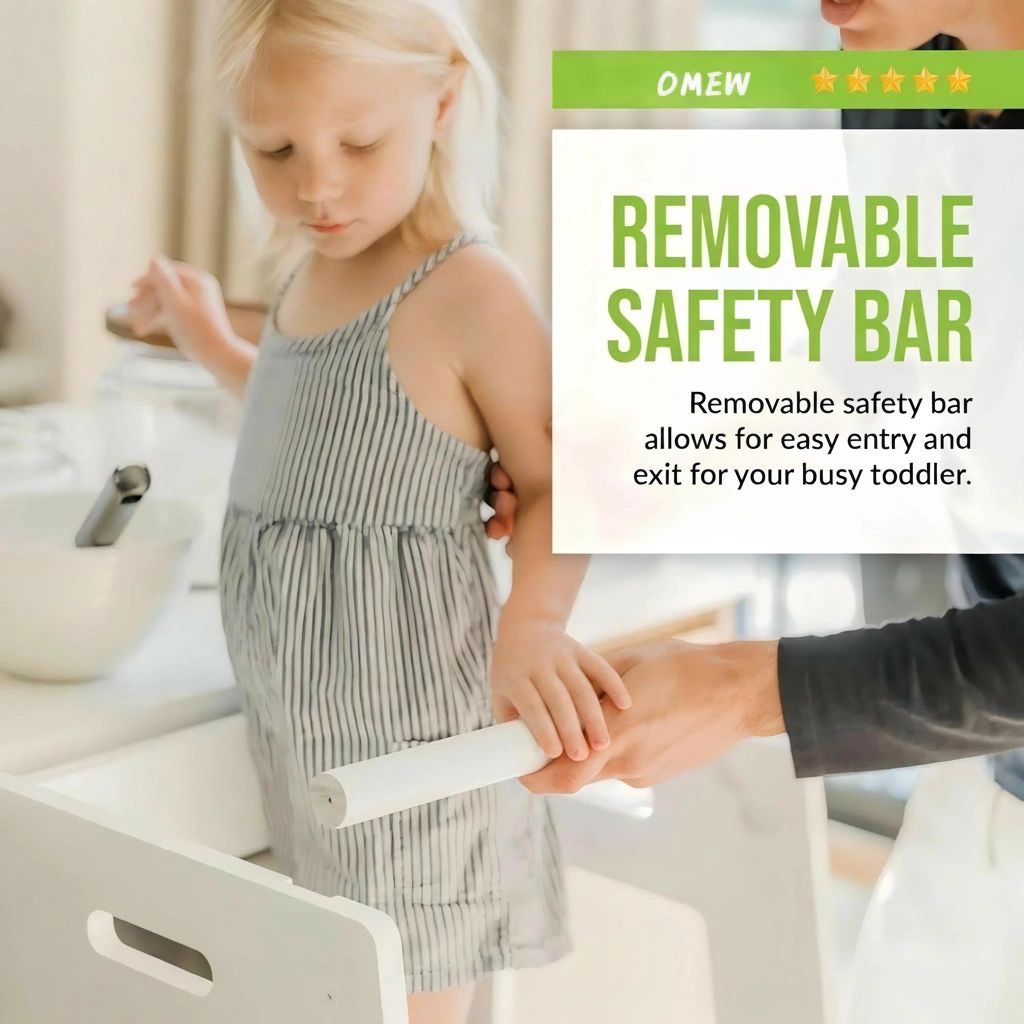 OMEW Standing Tower — removable safety bar feature