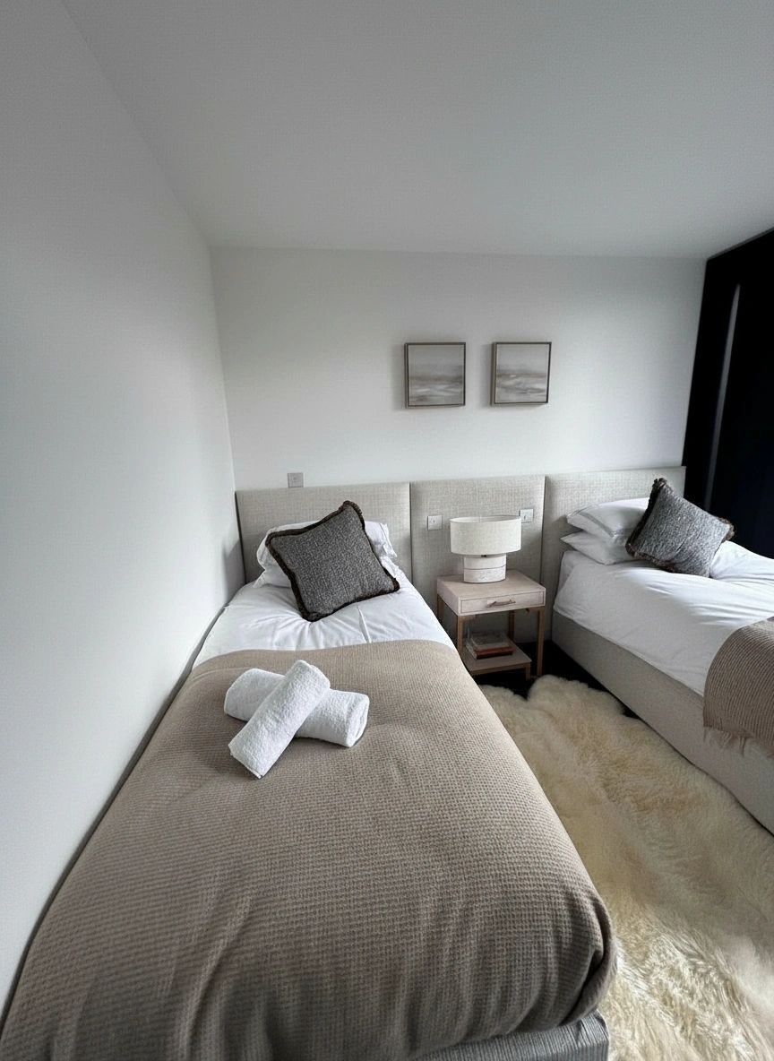 Hotel-standard bed linen and towel presentation