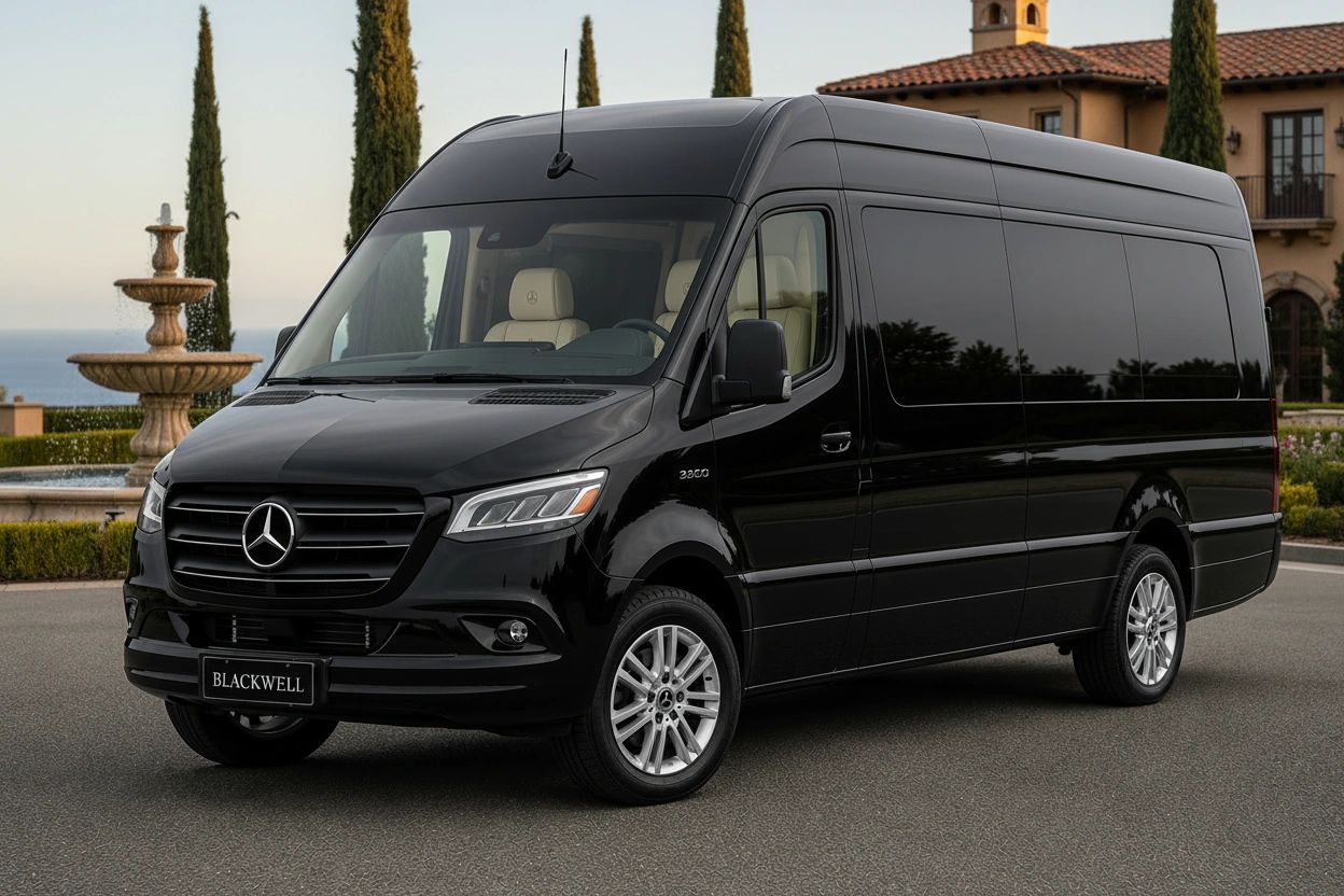 Blackwell Sprinter van at a Tuscan-style Orange County estate