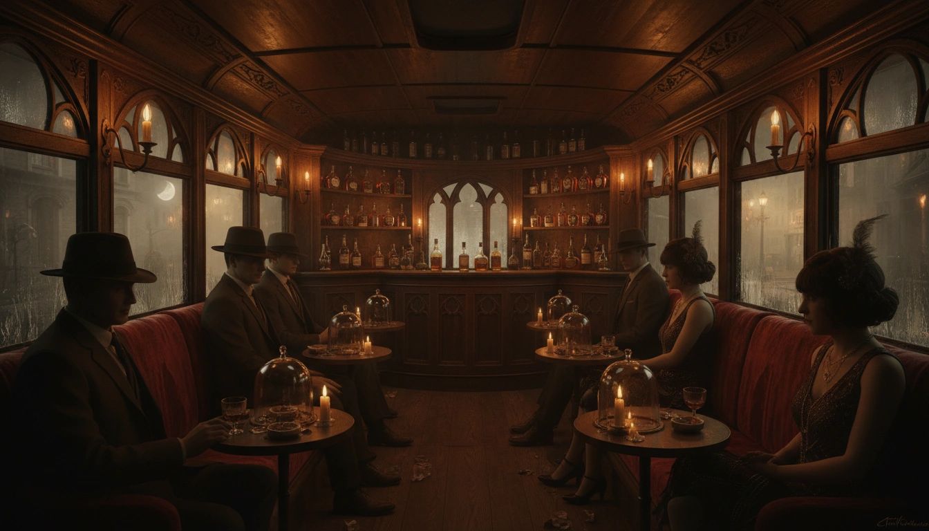 Inside The Stave House speakeasy bus