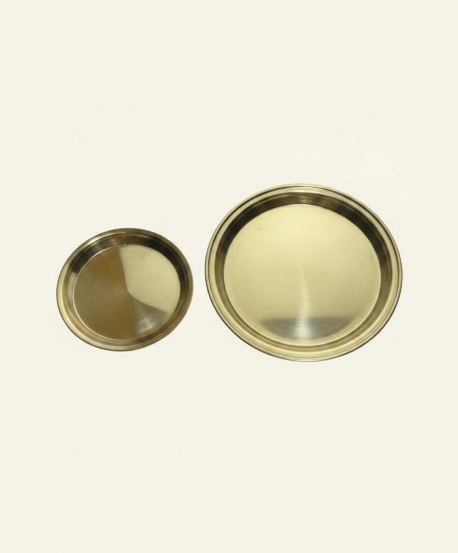 Round Brass Plates — Set of 2