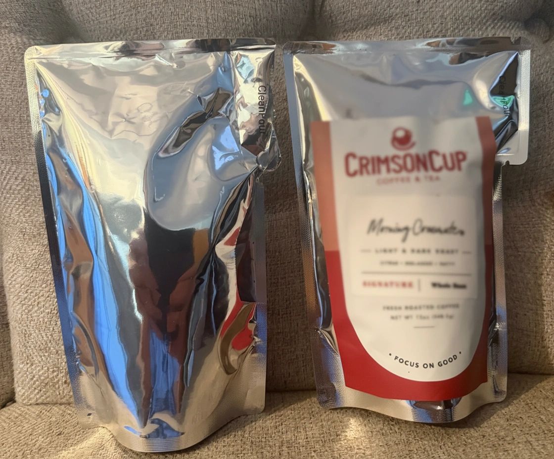 CleanPour prototype pouches — flexible packaging with integrated dispensing channel