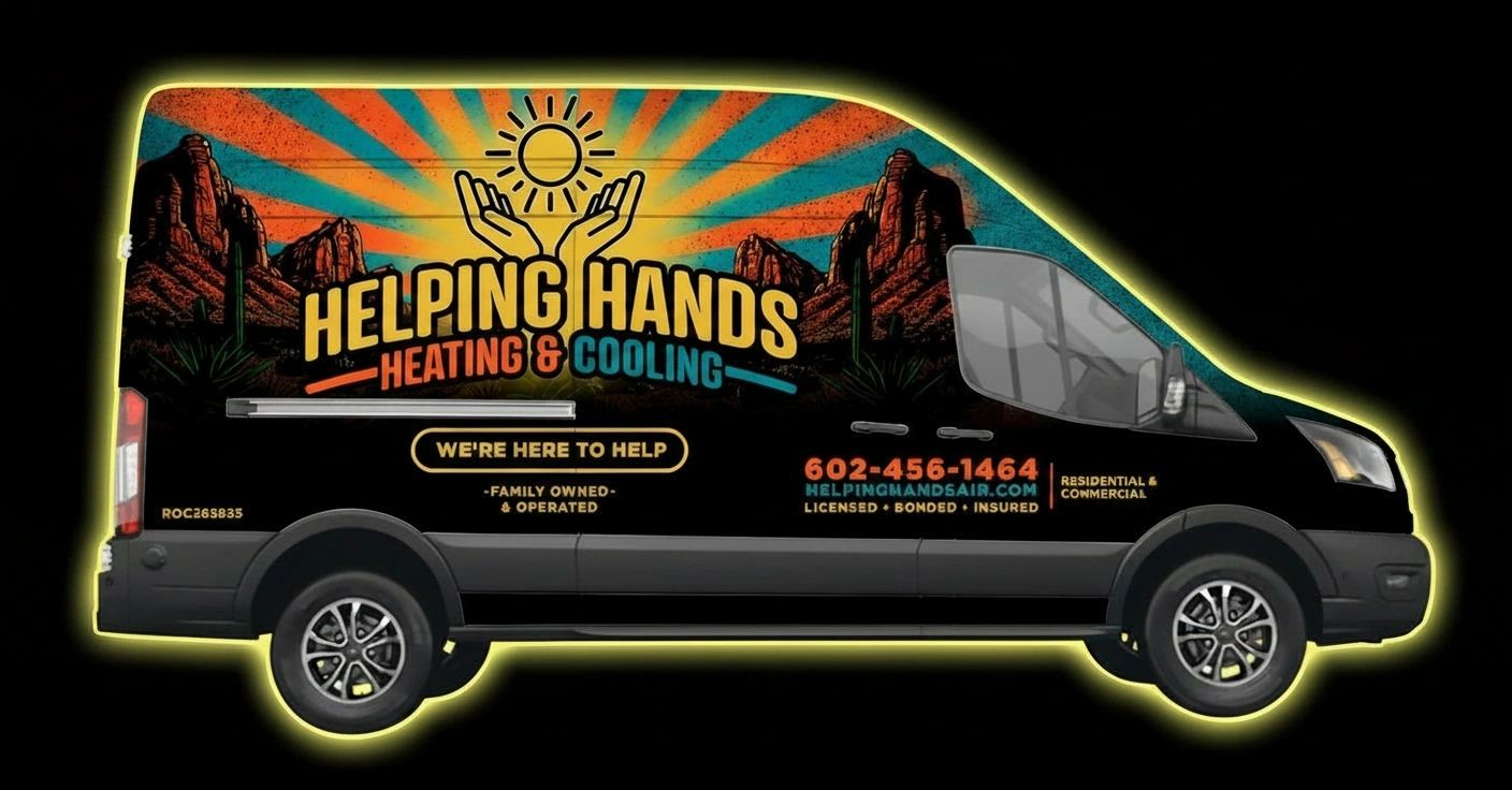 Helping Hands Heating & Cooling service van