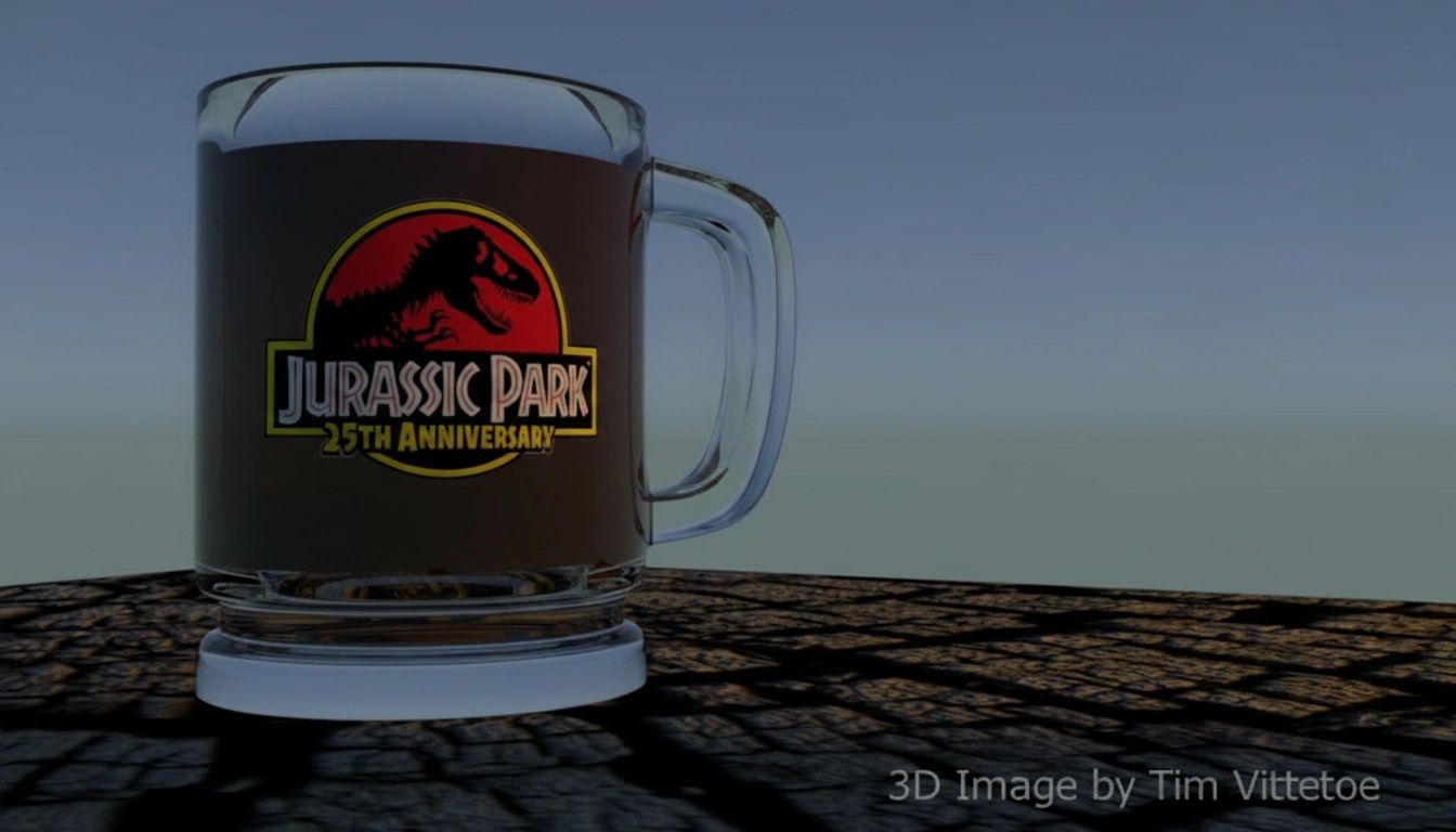Jurassic Park Glass Mug Render