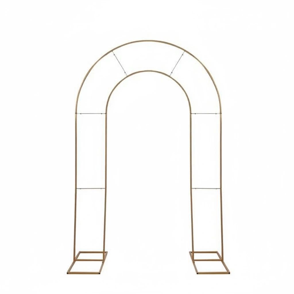 Round Metal Wedding Arch 8ft — Gold