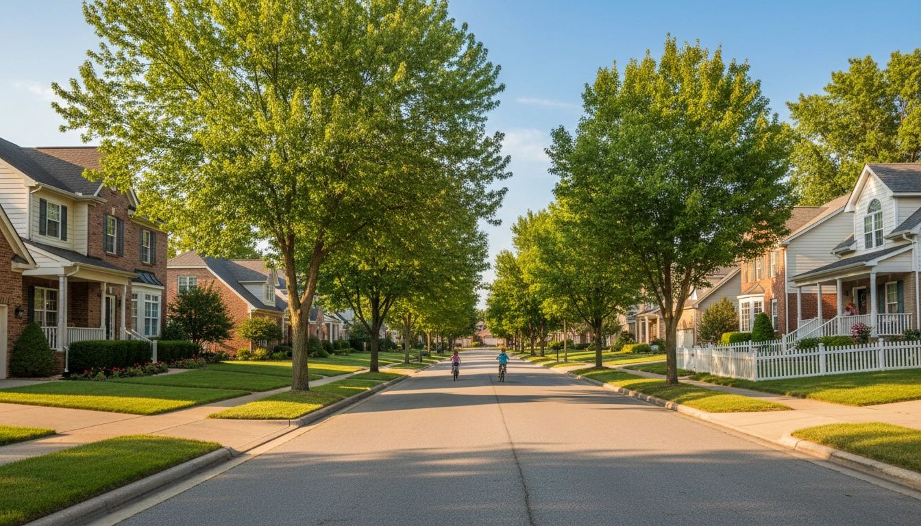 Scenic suburban neighborhood