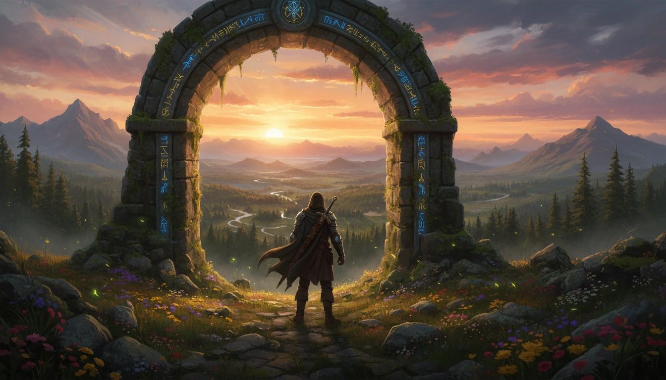 The gateway to the world of Enneäd — adventure game hero