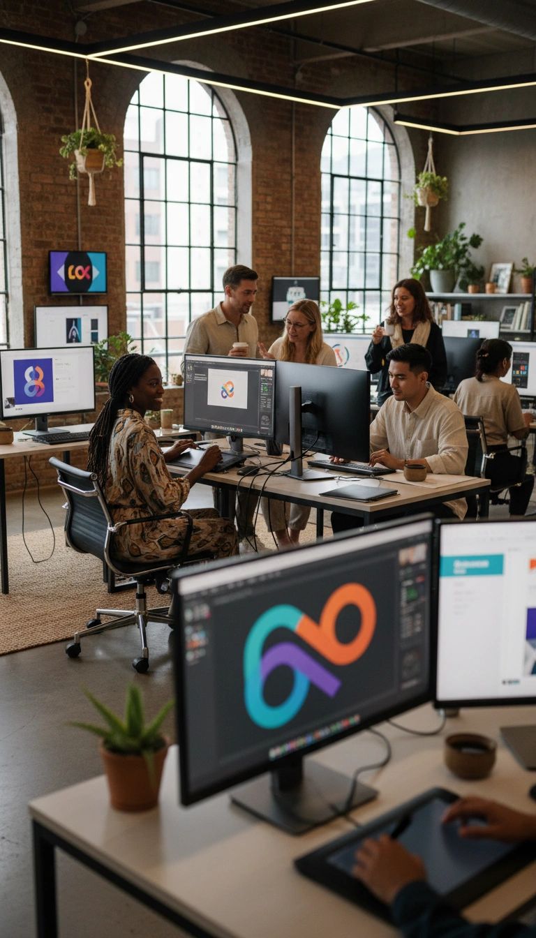 Diverse multicultural graphic design artists working on creative designs